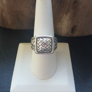 Basketweave Signet Ring 9.5 Sterling